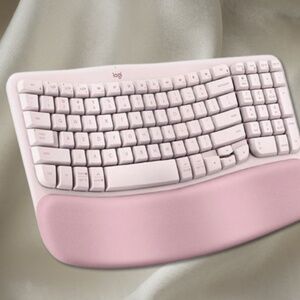 Logitech Wave Keys Wireless Ergonomic Keyboard Bluetooth Windows/Mac - Rose
